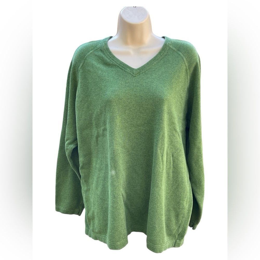 GAP Men's V-Neck Sweater Long Sleeve in Green XXL - Picture 2 of 5